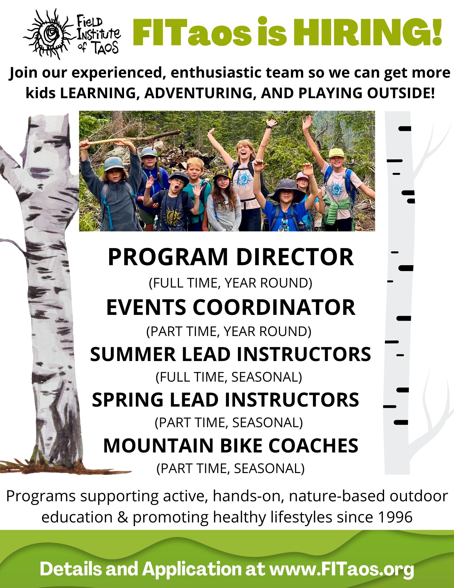 FIT IS HIRING! Field Institute of Taos